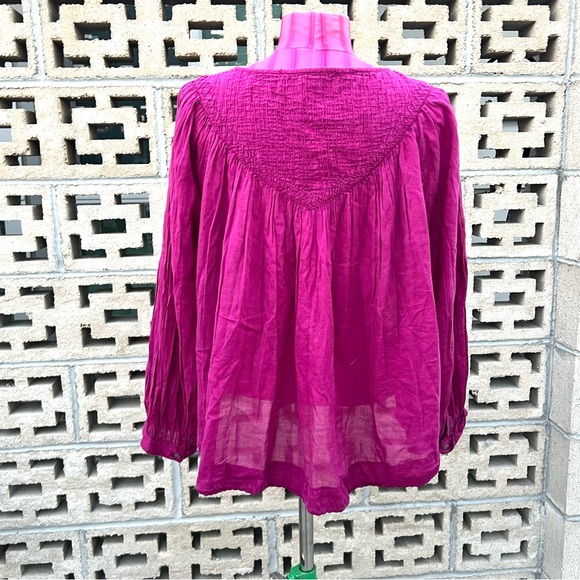 We the Free fuchsia long sleeve Top Sz M - Picture 5 of 7